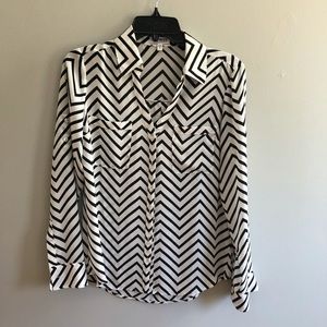 Black & White Chevron Express Portofino Shirt